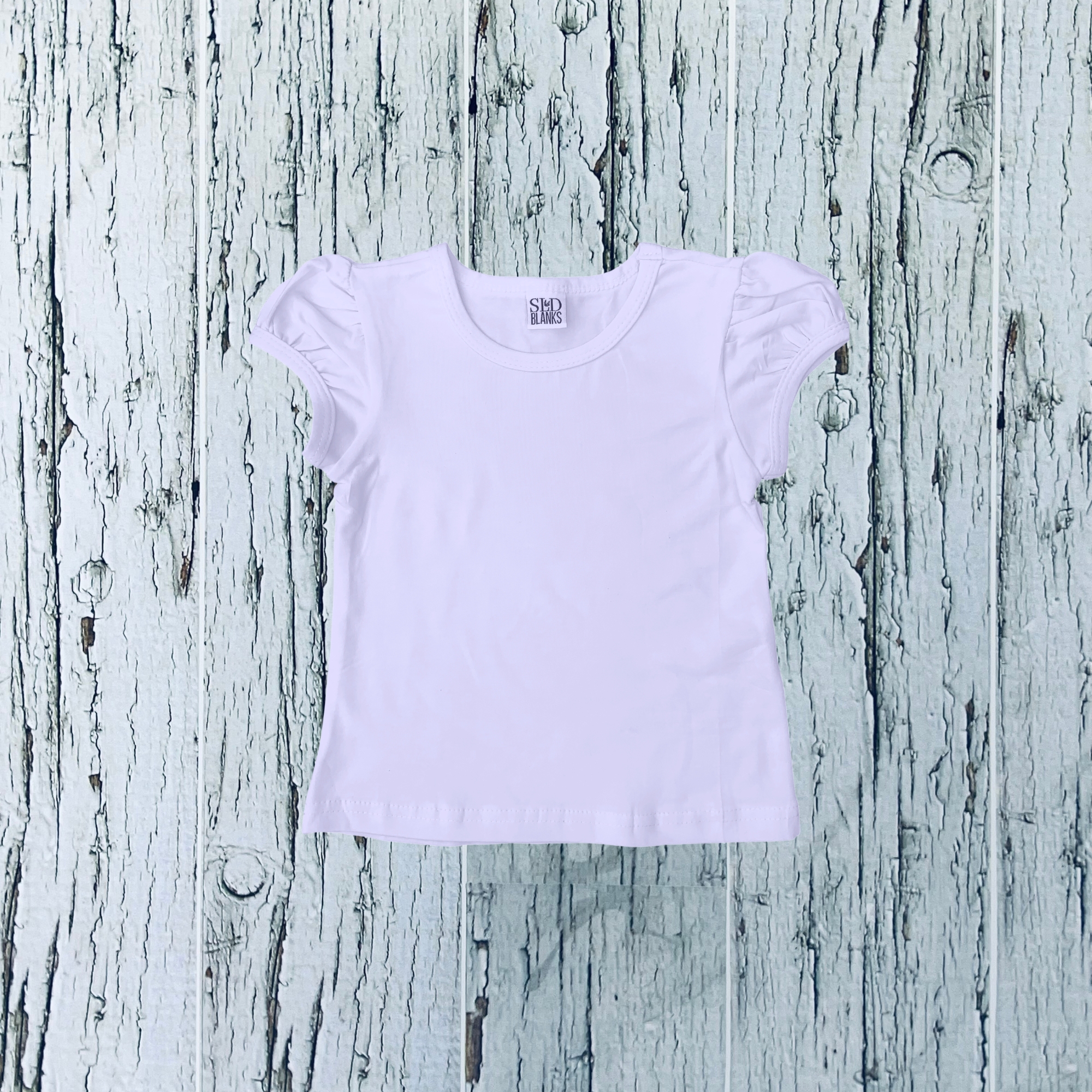 Blank kids puff sleeve shirt for custom clothing projects