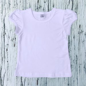 Girls Puff Sleeve Blank Shirts