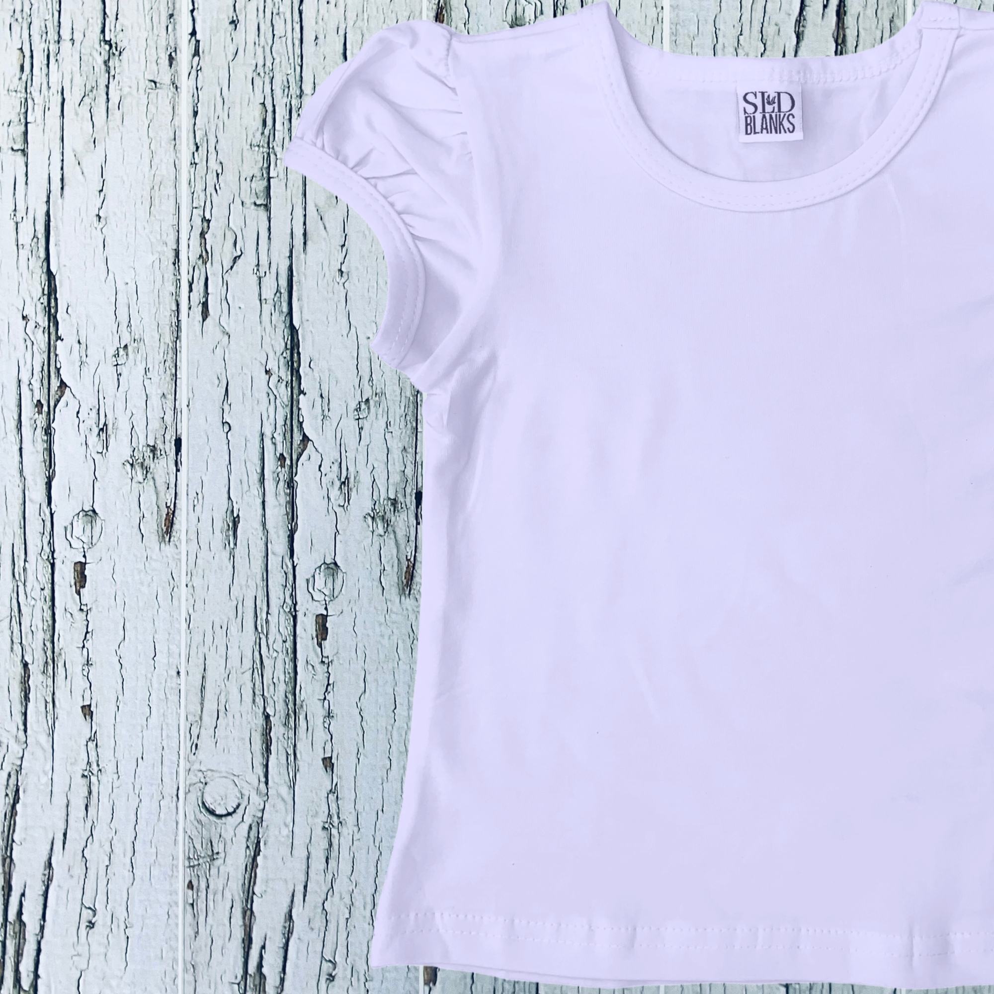 Blank kids puff sleeve shirt for custom clothing projects