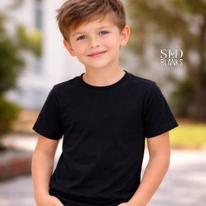 Plain black blank kids tshirt for small business apparel
