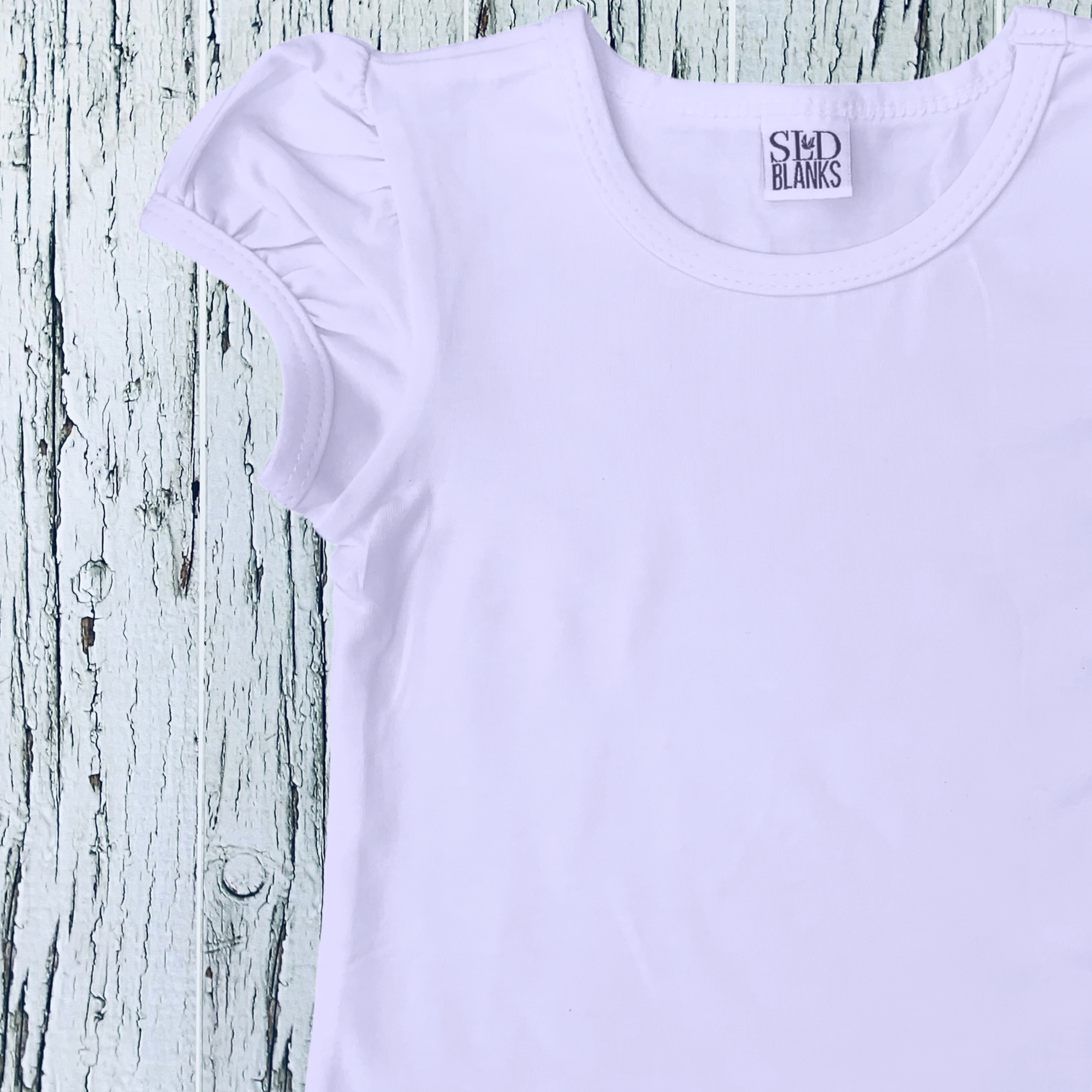 Boutique blank girls shirt with puff sleeves