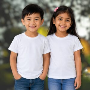 Kids polyester blank shirts