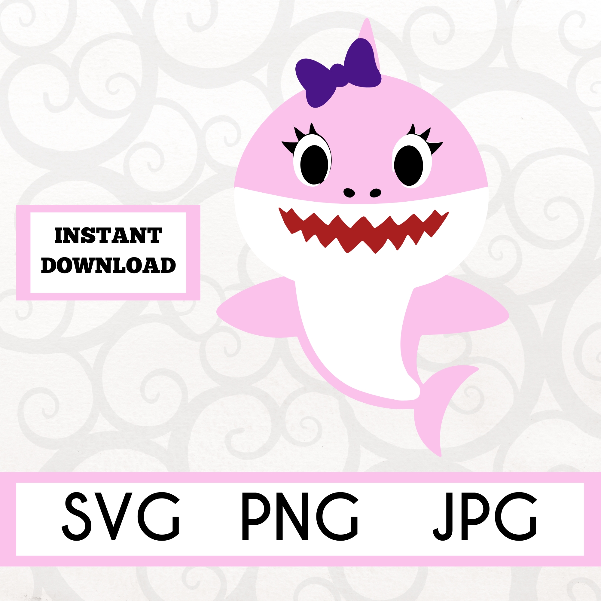 Little Girl Shark Instant Download