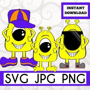Cute Monster Pack SVG Instant Download
