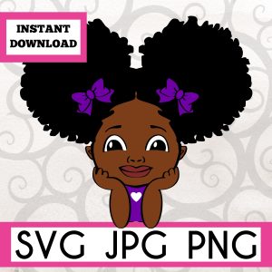 Afro Puff Girl Instant Download