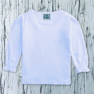 White Girls Long Sleeve Polyester Blanks