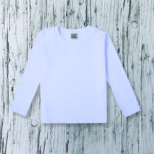 White Kids Long Sleeve Polyester Blanks