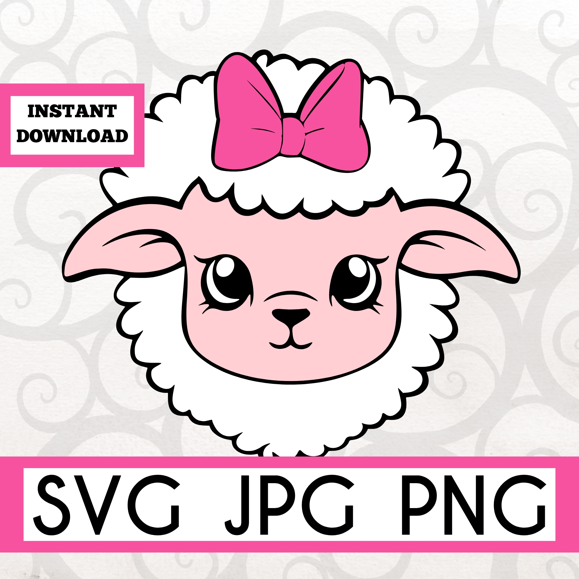 Baby Girl Lamb Instant Download