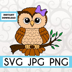 Girl Owl Instant Download