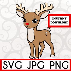 Red Nose Reindeer Instant Download