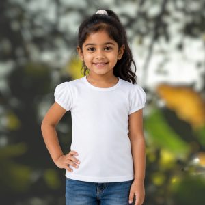Polyester puff sleeve bundles for girls.